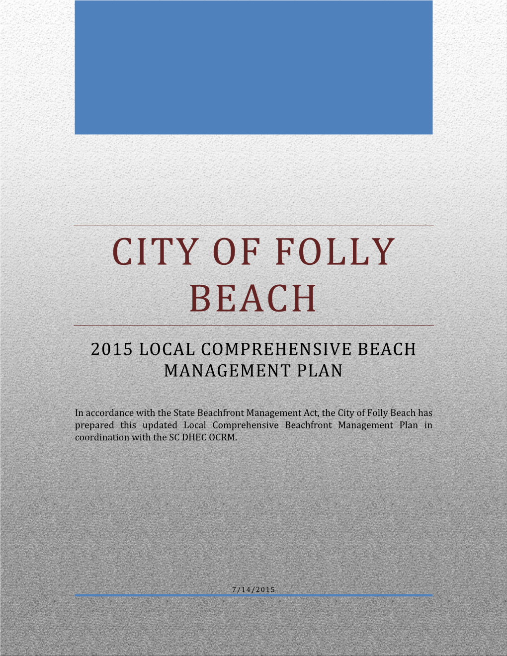 Beach Management Plan