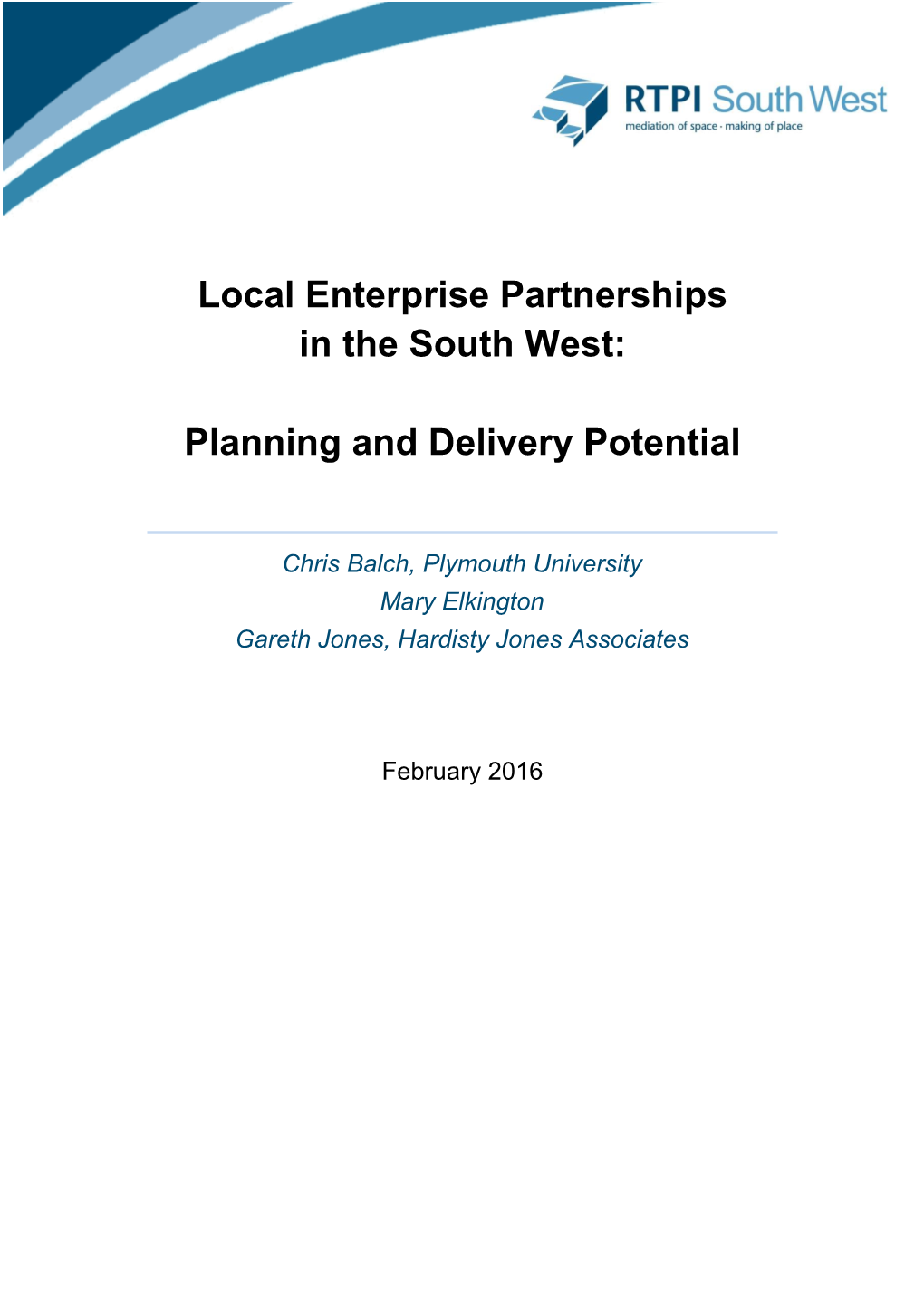 Local Enterprise Partnerships in the South West