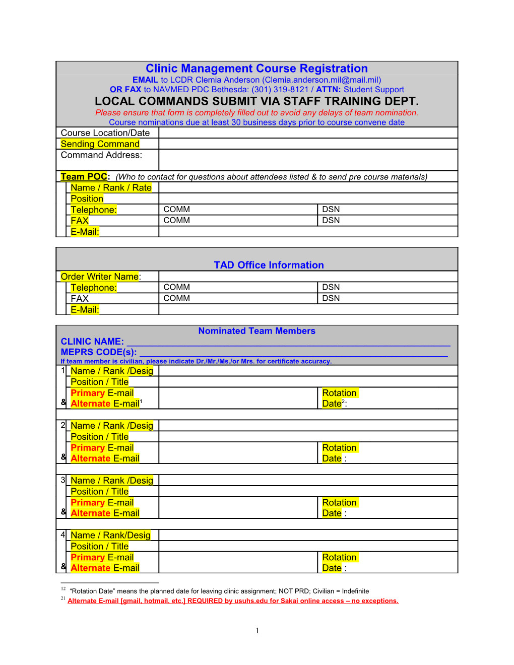 Clinic Management Course Registration