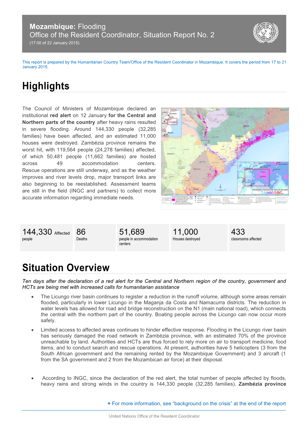 Mozambique-UNRCO-Situation Report 2 21 01 15 FINAL.Pdf