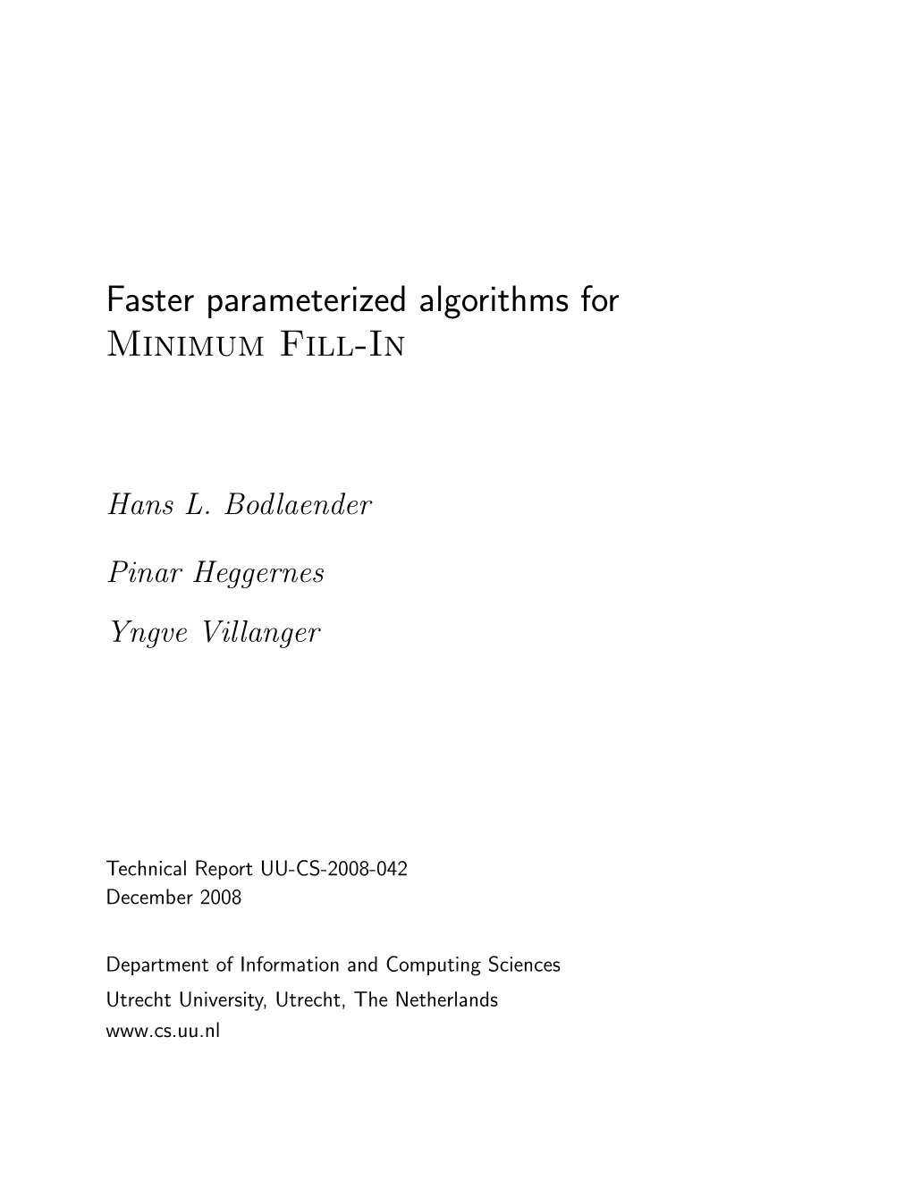 Faster Parameterized Algorithms for Minimum Fill-In