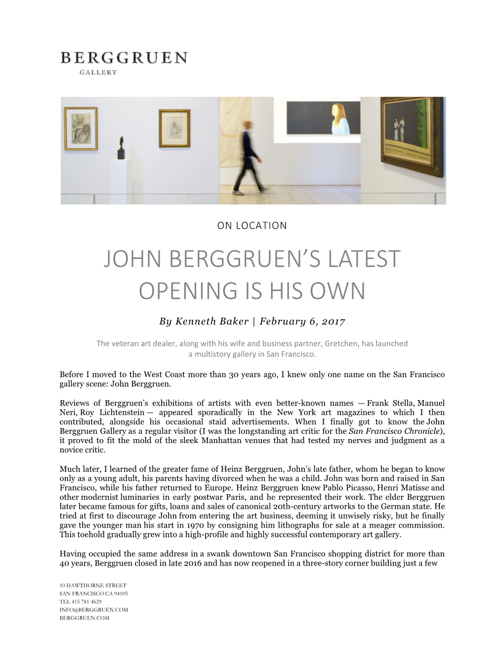News John Berggruen's Latest Opening Is His Own 1Stdibs