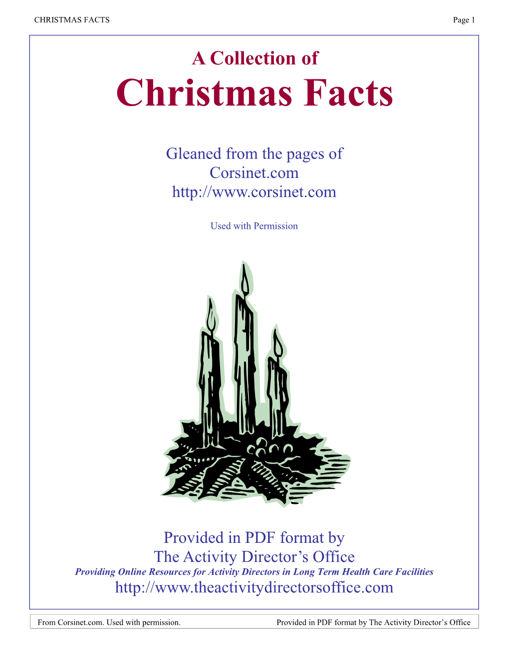 CHRISTMAS FACTS Page 1