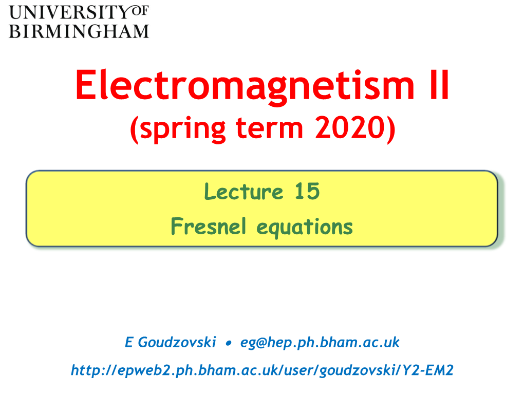 Fresnel Equations