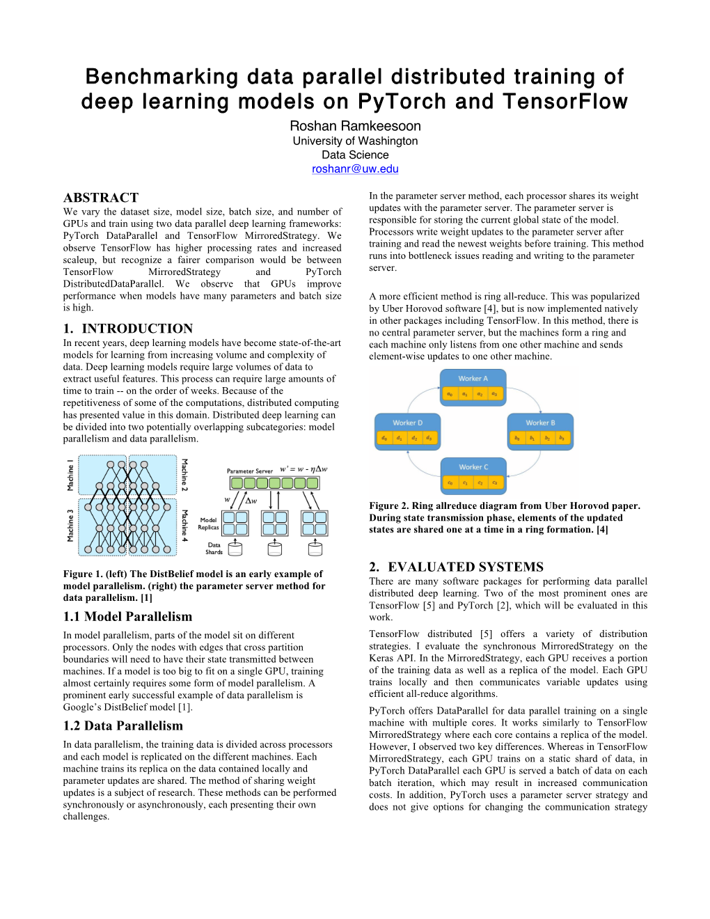 Benchmarking Data Parallel Distributed Training of Deep Learning