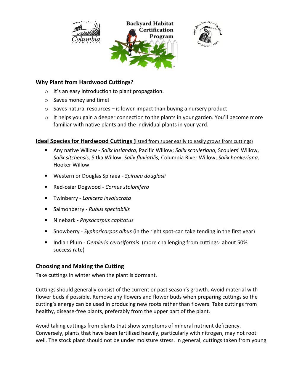 Why Plant from Hardwood Cuttings? Choosing and Making the Cutting