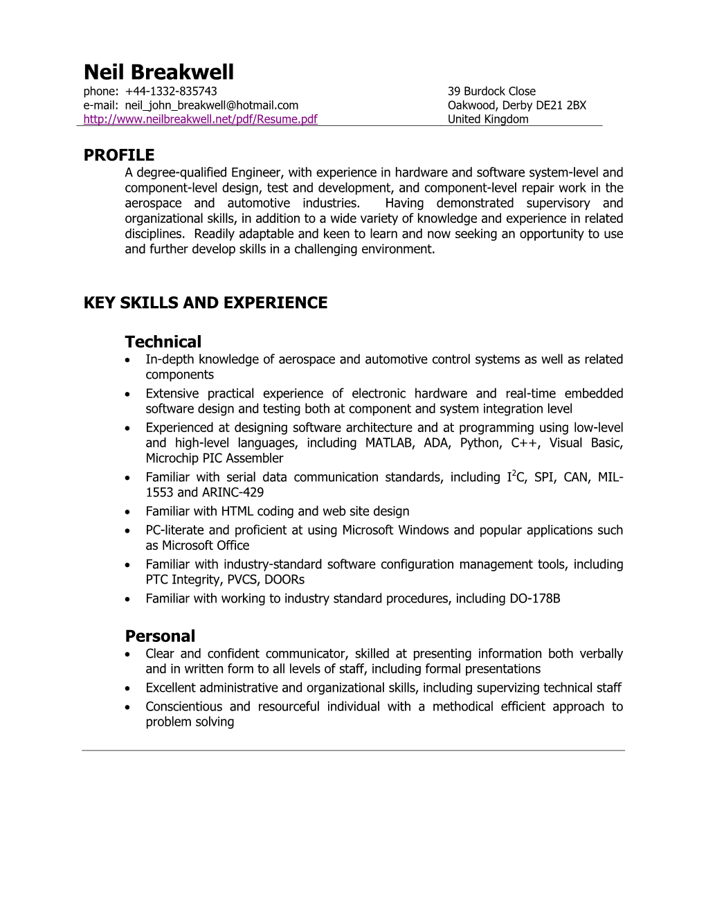 Resume.Pdf United Kingdom