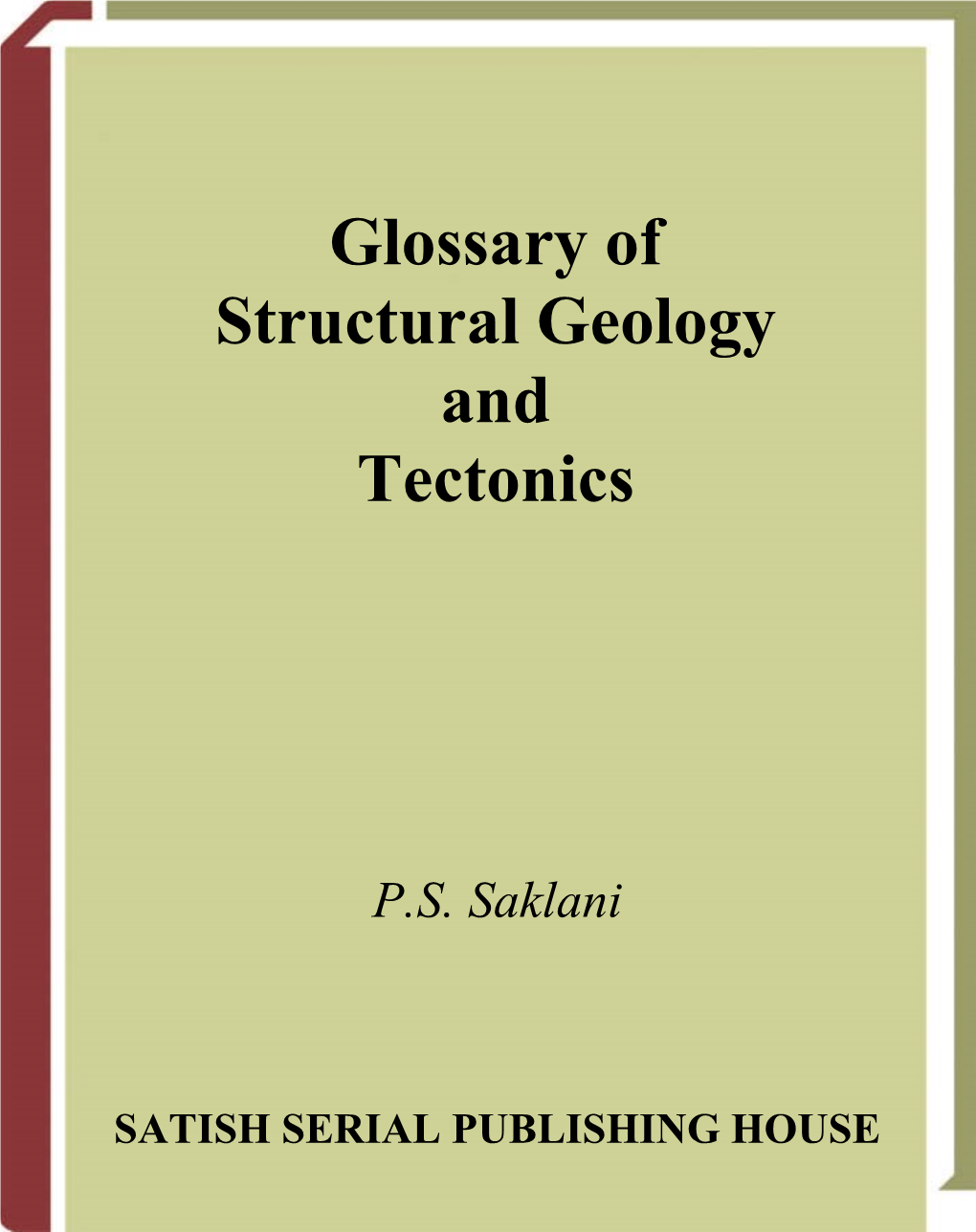 Glossary of Structural Geology and Tectonics