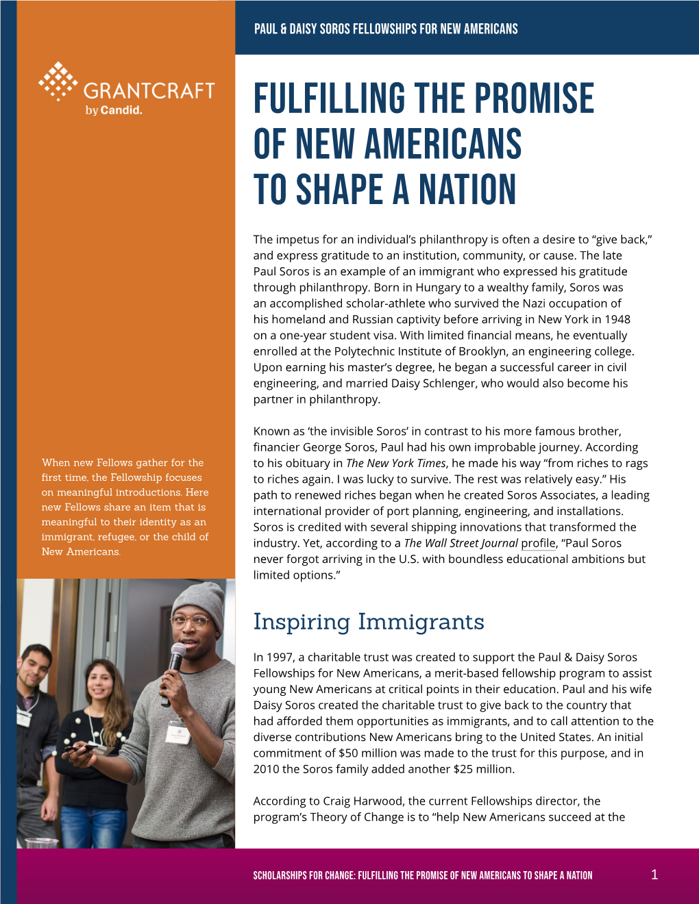 Fulfilling the Promise of New Americans to Shape a Nation