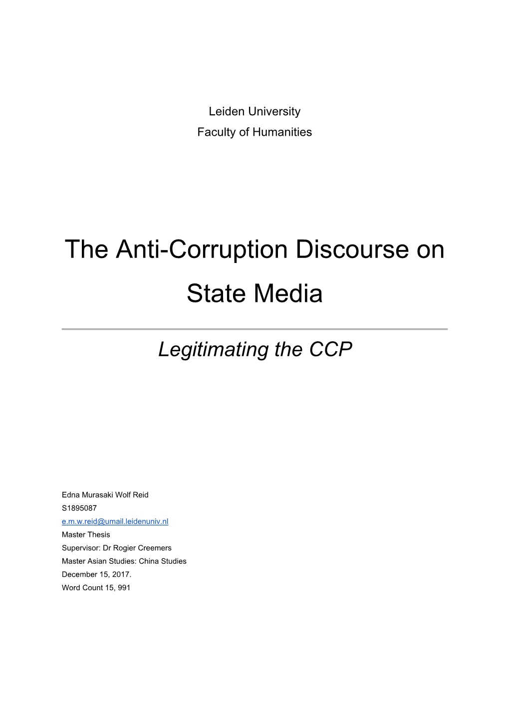 The Anti-Corruption Discourse on State Media