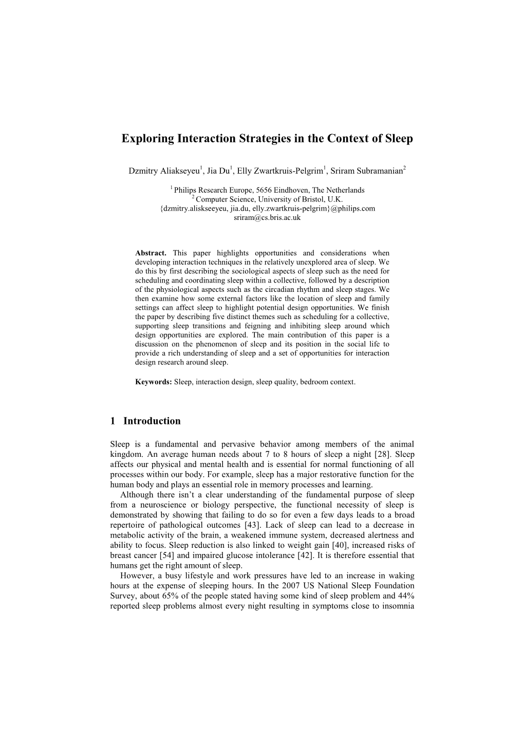 Exploring Interaction Strategies in the Context of Sleep