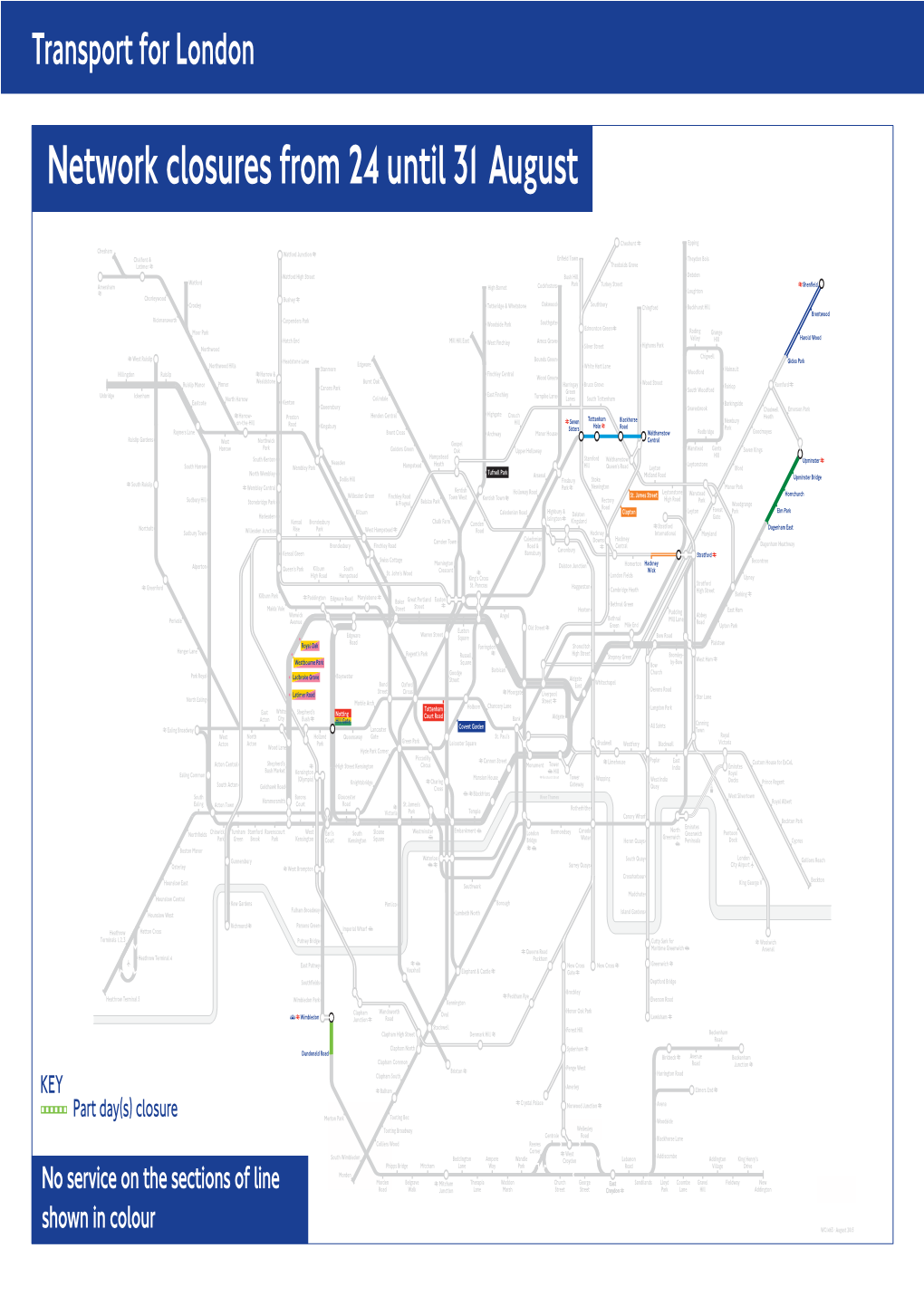 Network Closures from 24 Until 31 August