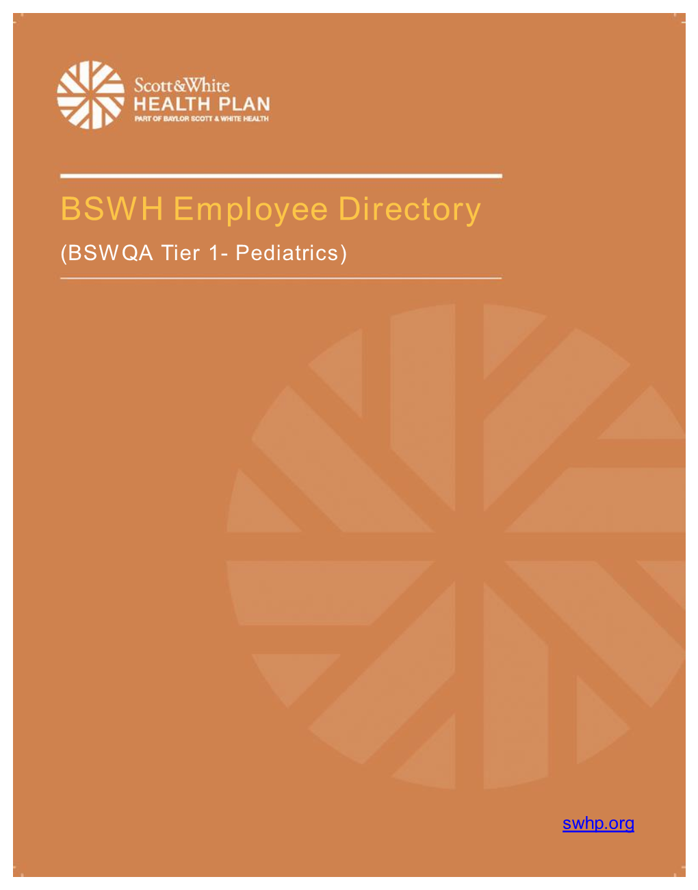 BSWH Employee Directory (BSWQA Tier 1- Pediatrics)
