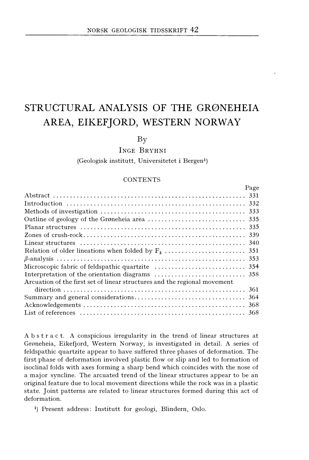 Structural Analysis of the Grøneheia Area, Eikefjord, Western Norway