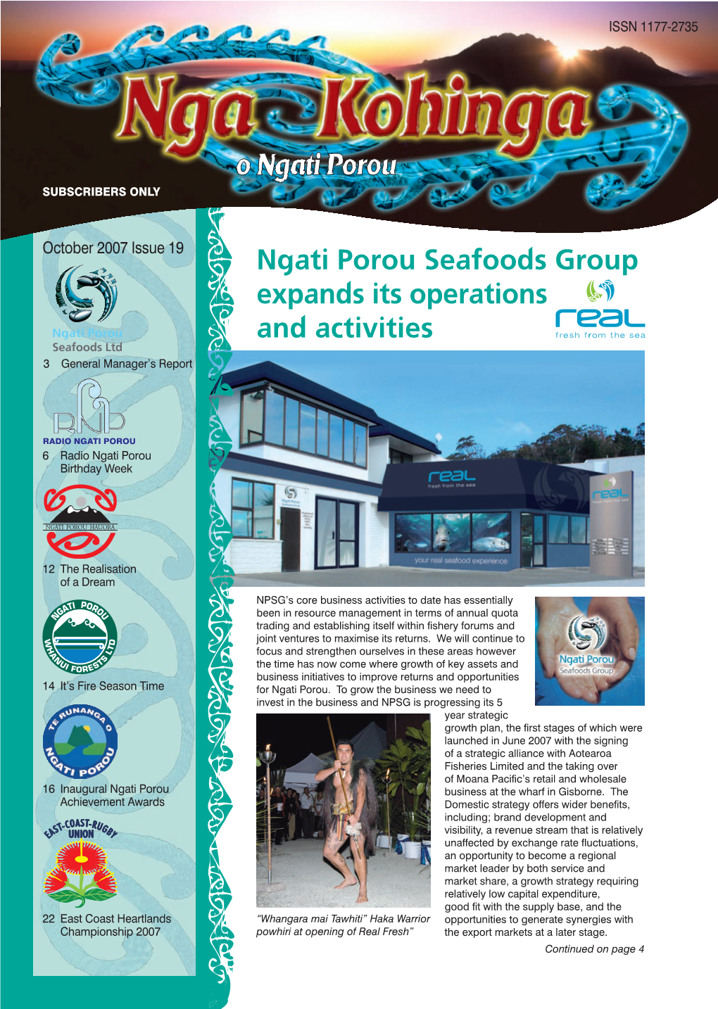 Ngati Porou Seafoods Group Expands Its Operations and Activities