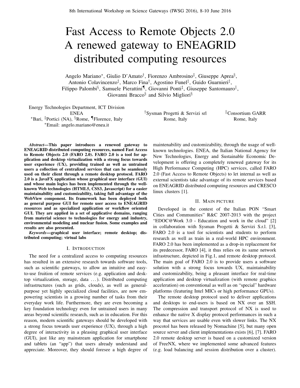 Fast Access to Remote Objects 2.0 a Renewed Gateway to ENEAGRID Distributed Computing Resources