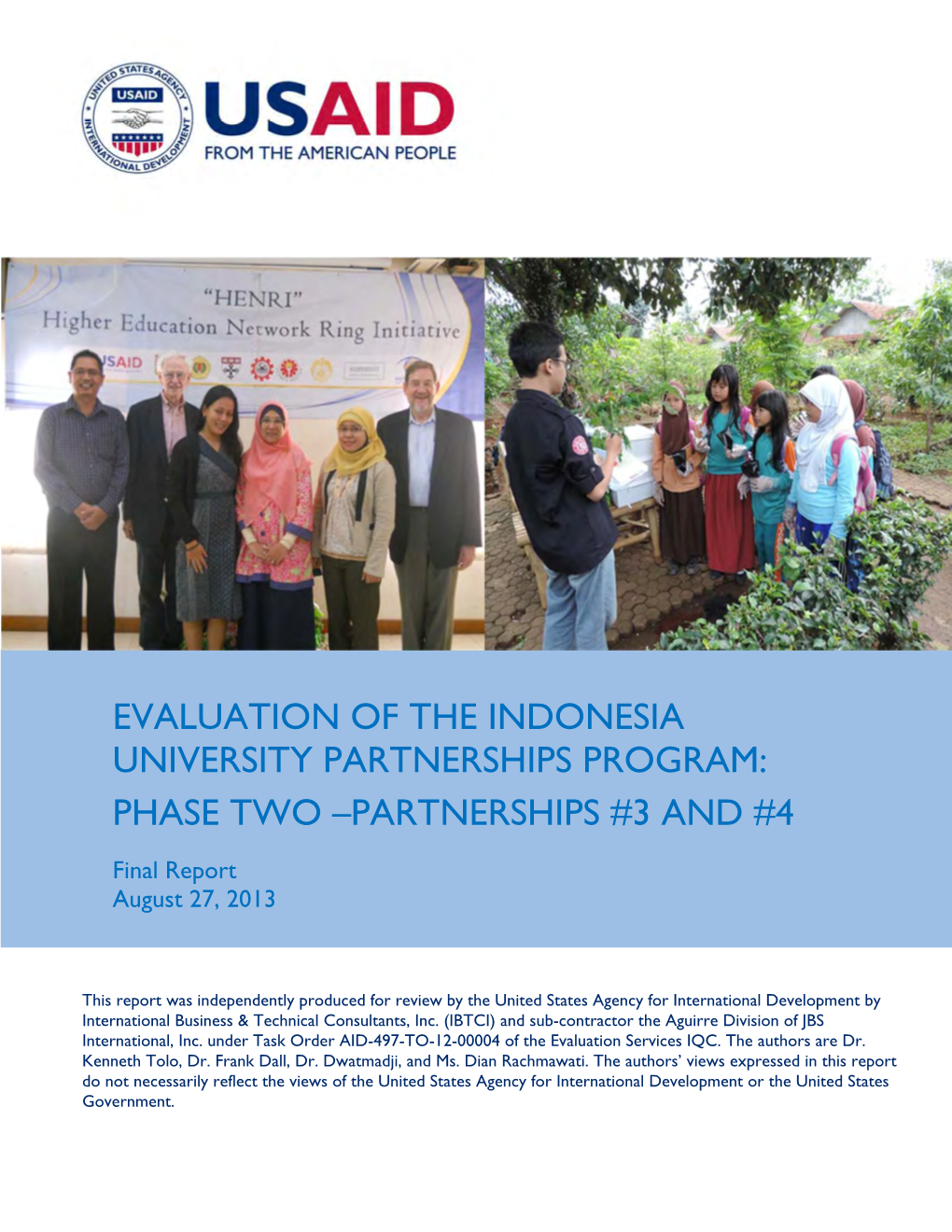 Evaluation of the Indonesia University Partnerships Program: Phase Two –Partnerships #3 and #4