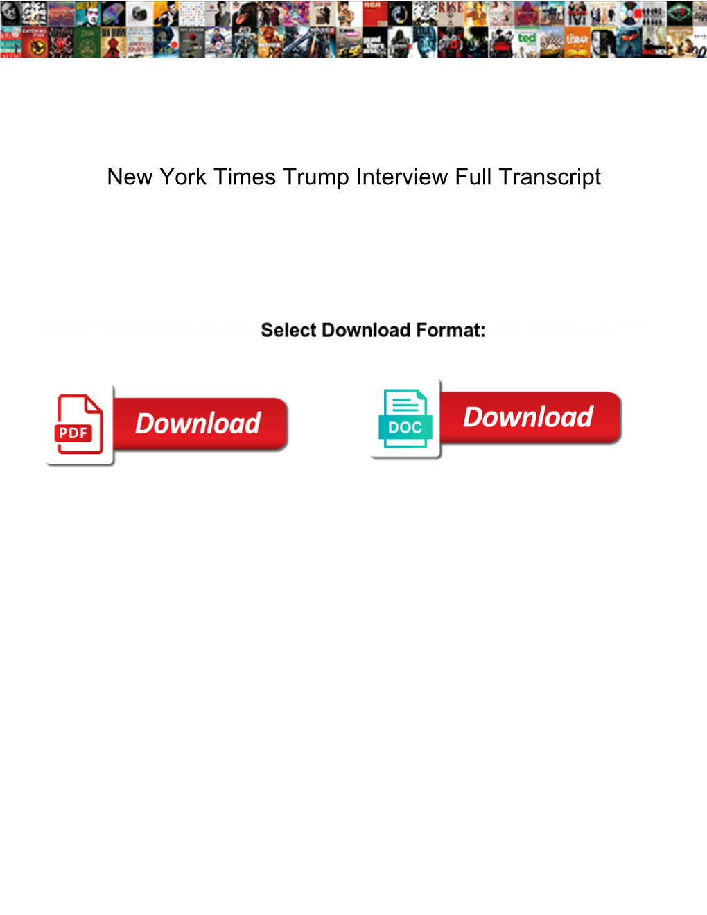 New York Times Trump Interview Full Transcript