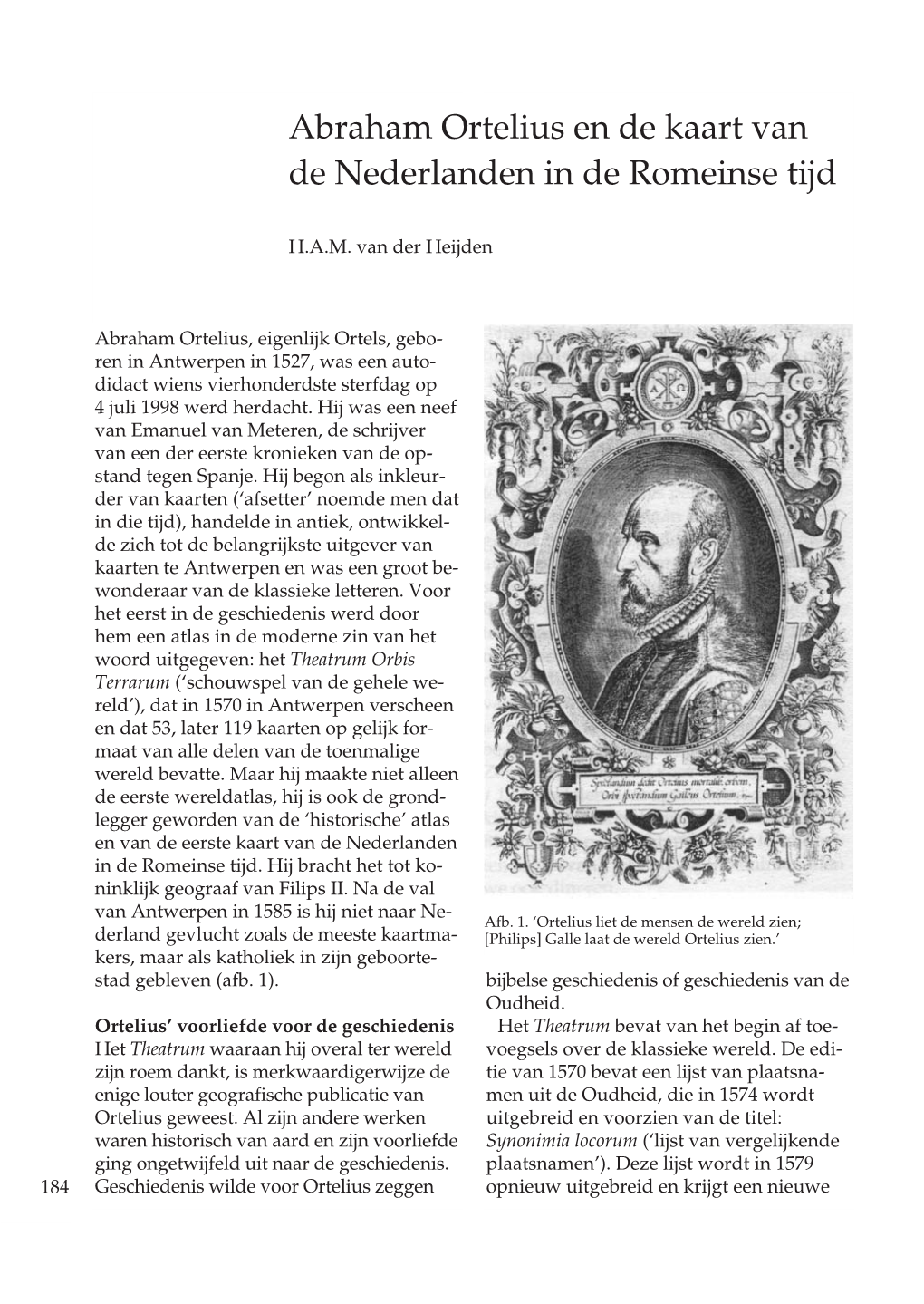 Abraham Ortelius En De Kaart Van De Nederlanden in De Romeinse Tijd