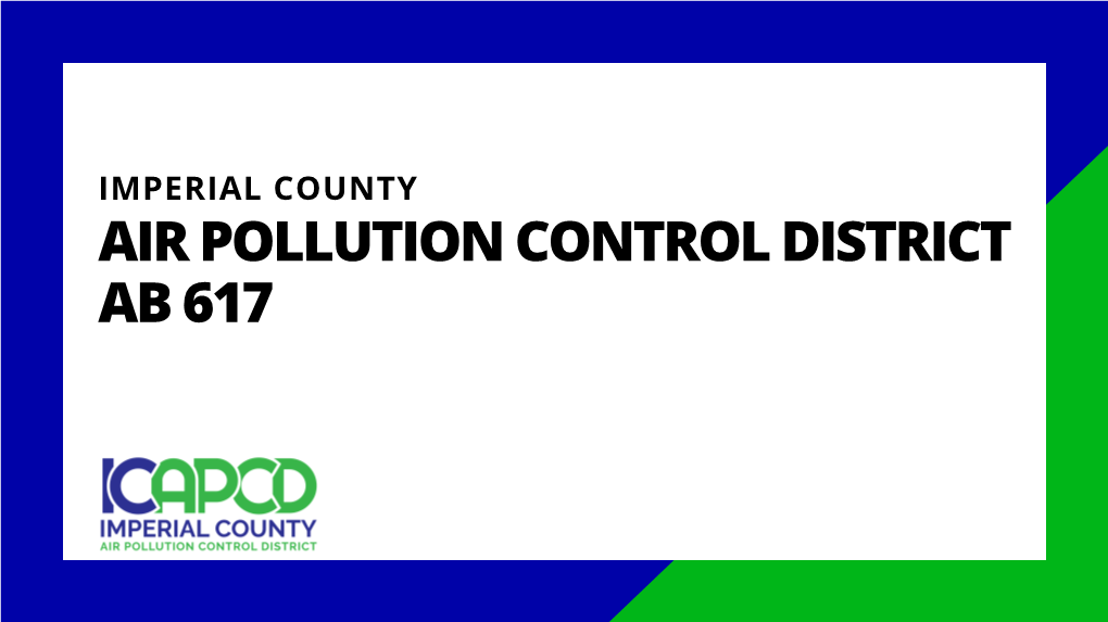 Imperial County Air Pollution Control District Ab 617