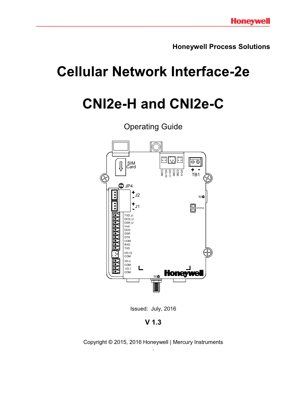 CNI2 Operating and Installation Guide