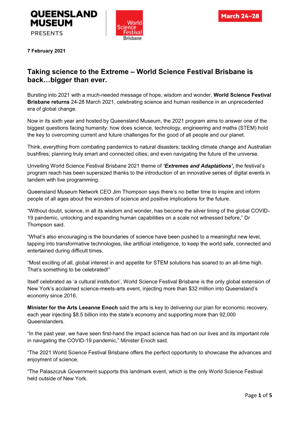 Taking Science to the Extreme – World Science Festival Brisbane Is Back…Bigger Than Ever