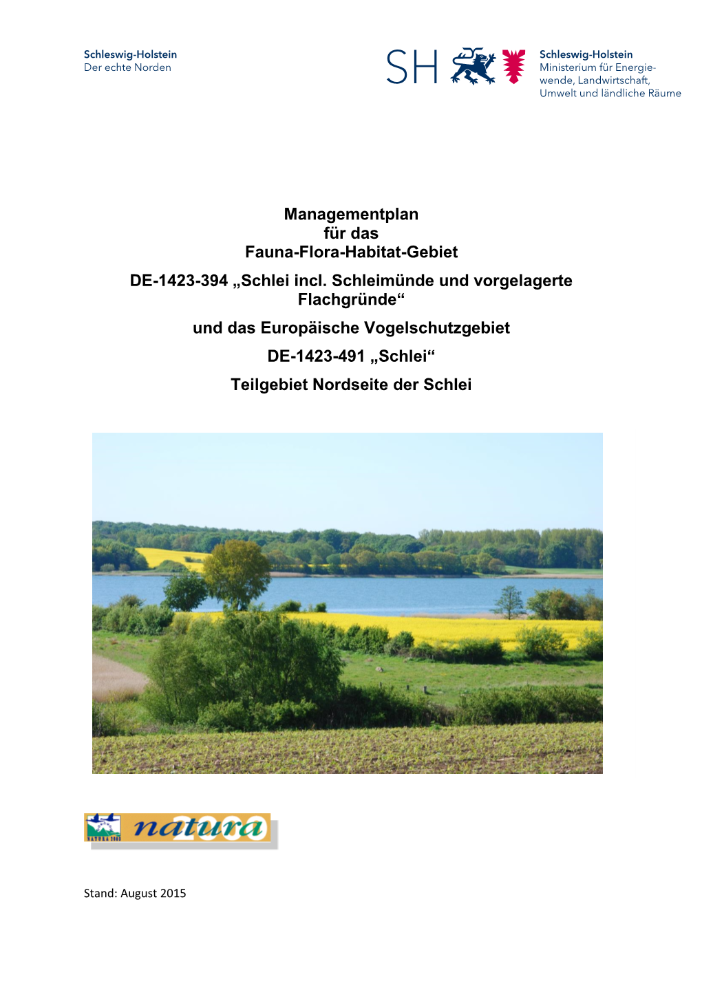 Managementplan Für Das Fauna-Flora-Habitat-Gebiet DE-1423-394 „Schlei Incl