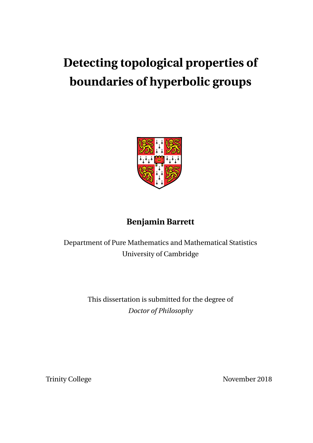Detecting Topological Properties of Boundaries of Hyperbolic Groups