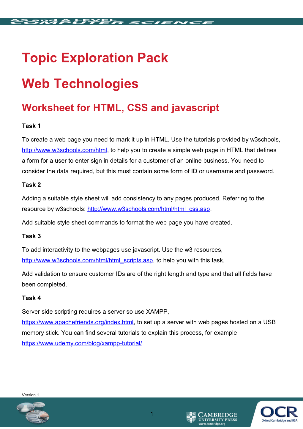 A Level Computer Science, Topic Exploration Pack, Types of Processor Activity Sheet