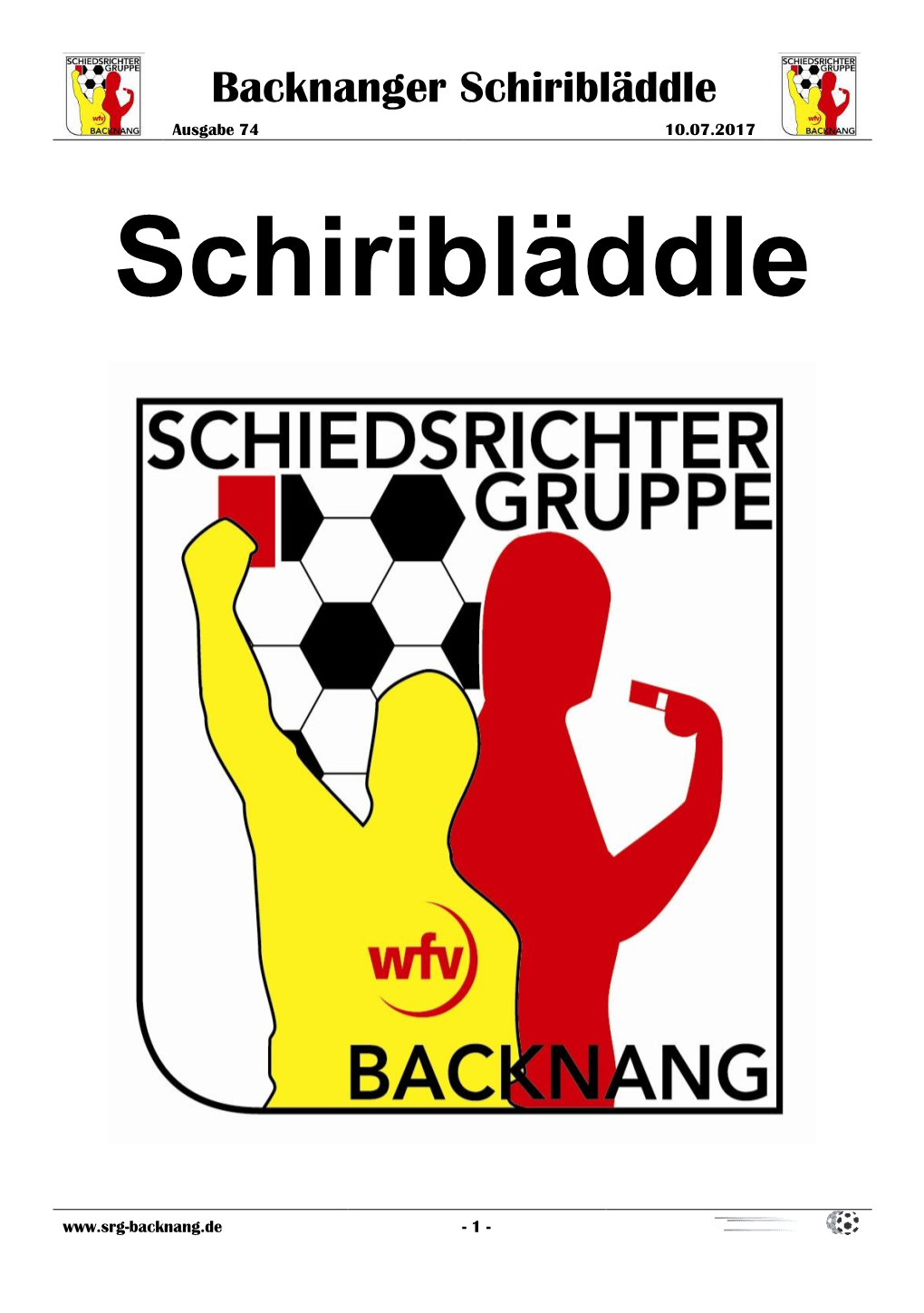 Backnanger Schiribläddle Ausgabe 74 10.07.2017