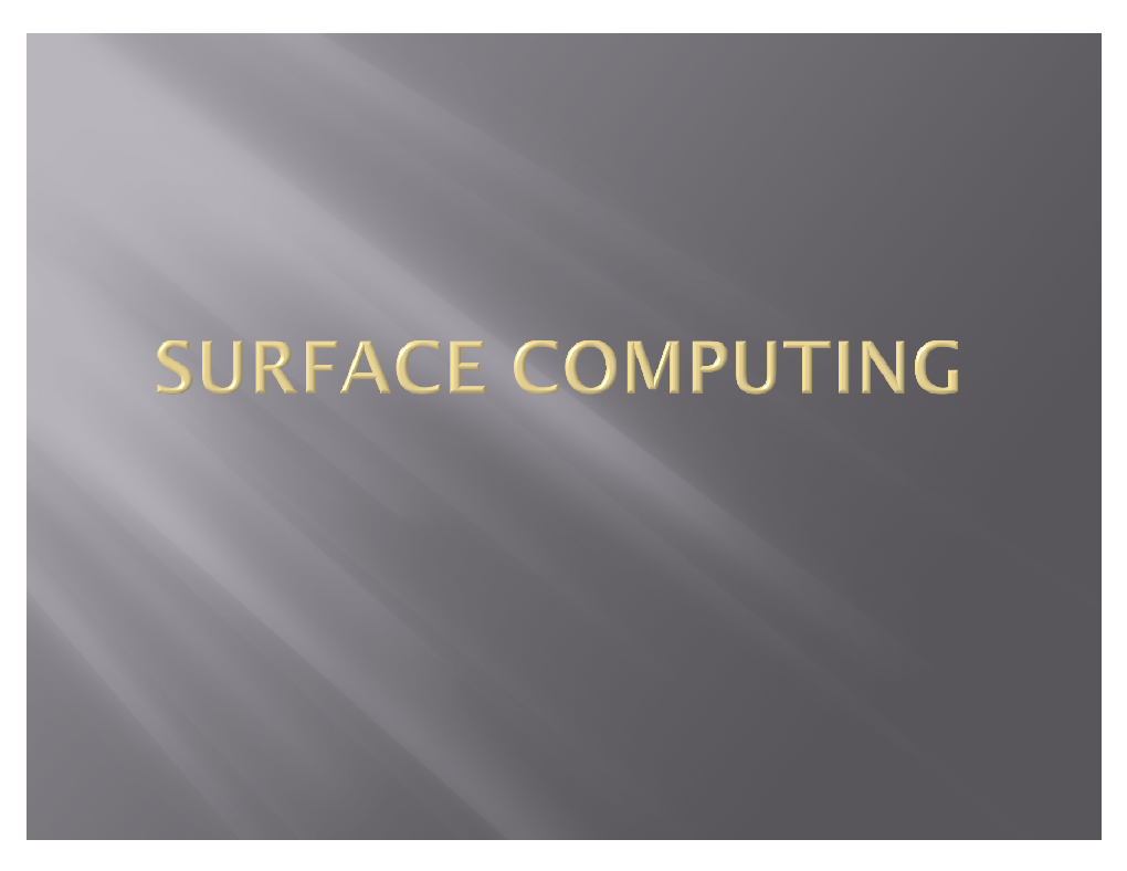 Surface Computing Report.Pdf