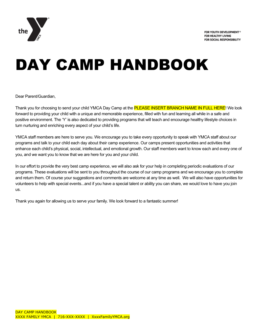 Day Camp Handbook