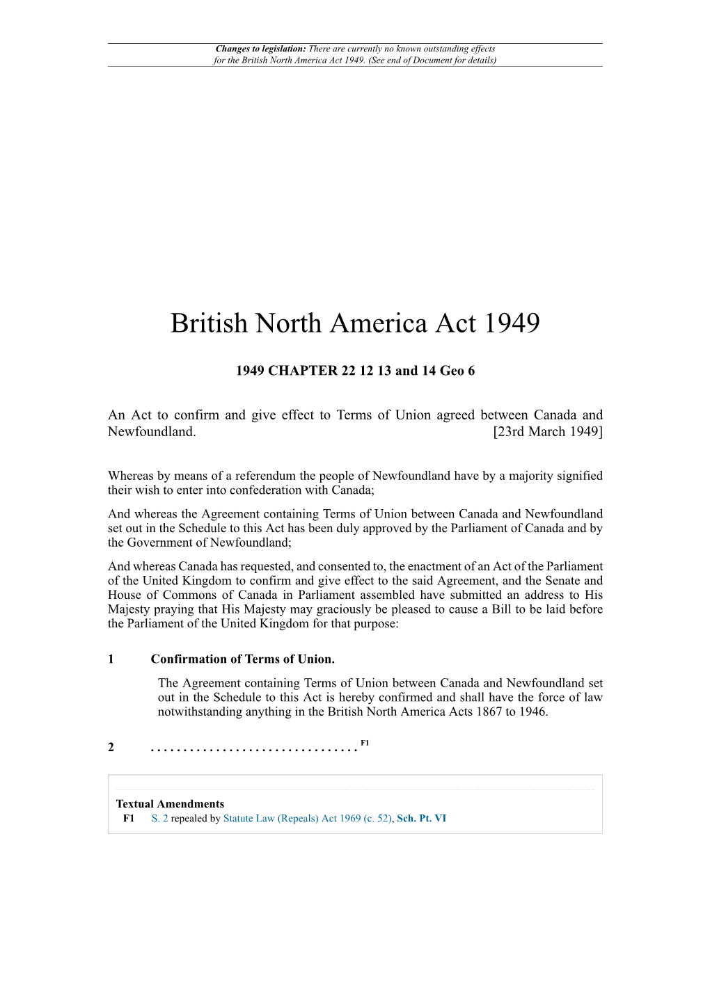 British North America Act 1949