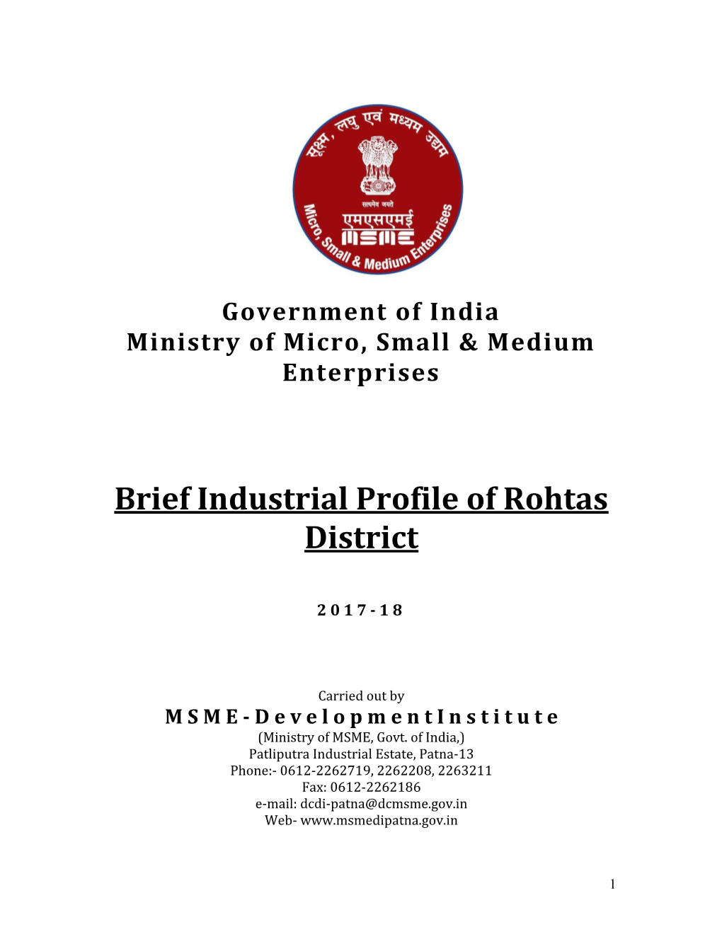 Brief Industrial Profile of Rohtas District