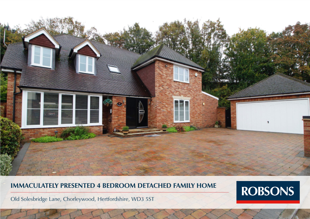 Immaculately Presented 4 Bedroom Detached Family Home