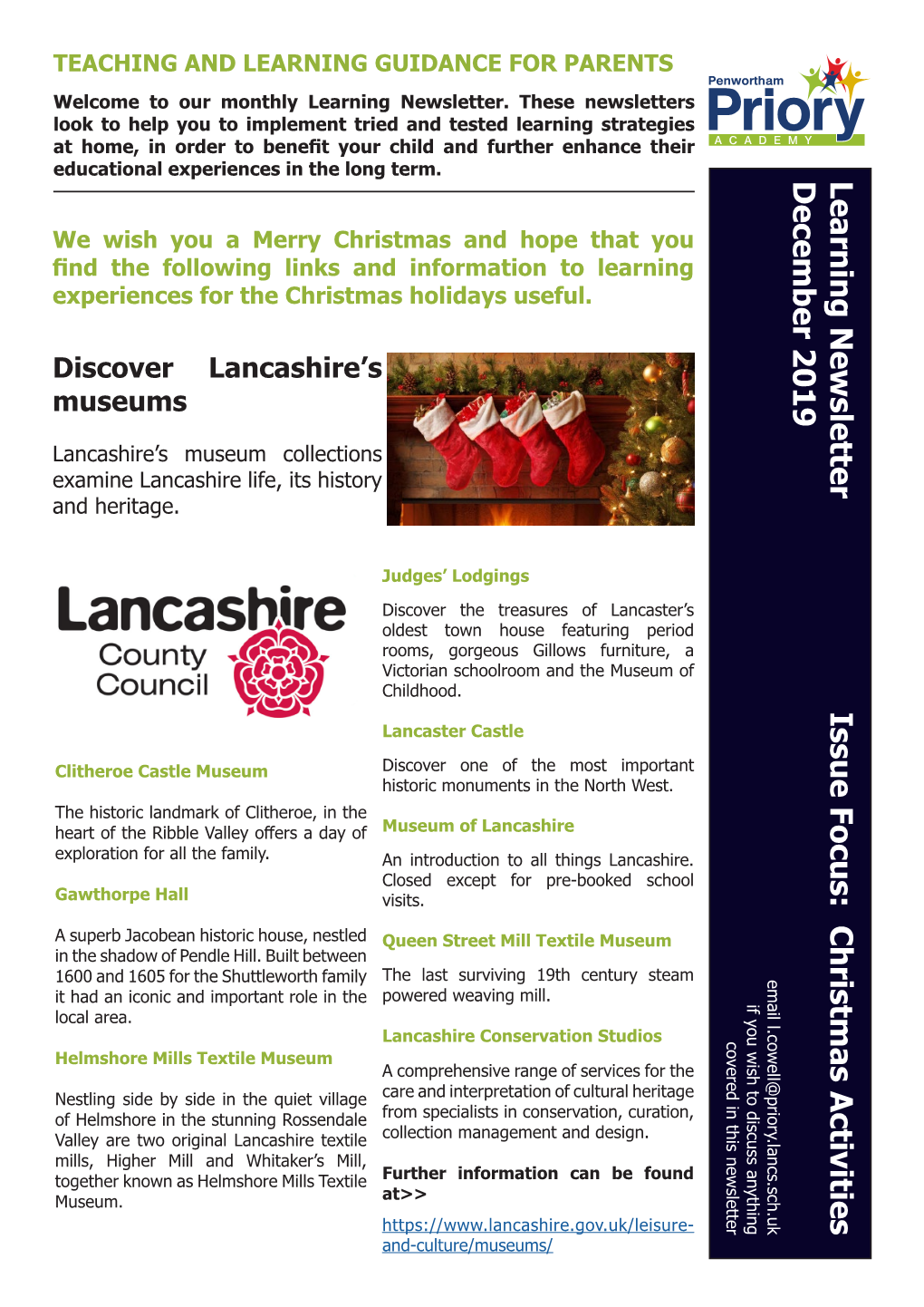 Learning Newsletter December 2019 Issue Focus: Christmas Activities