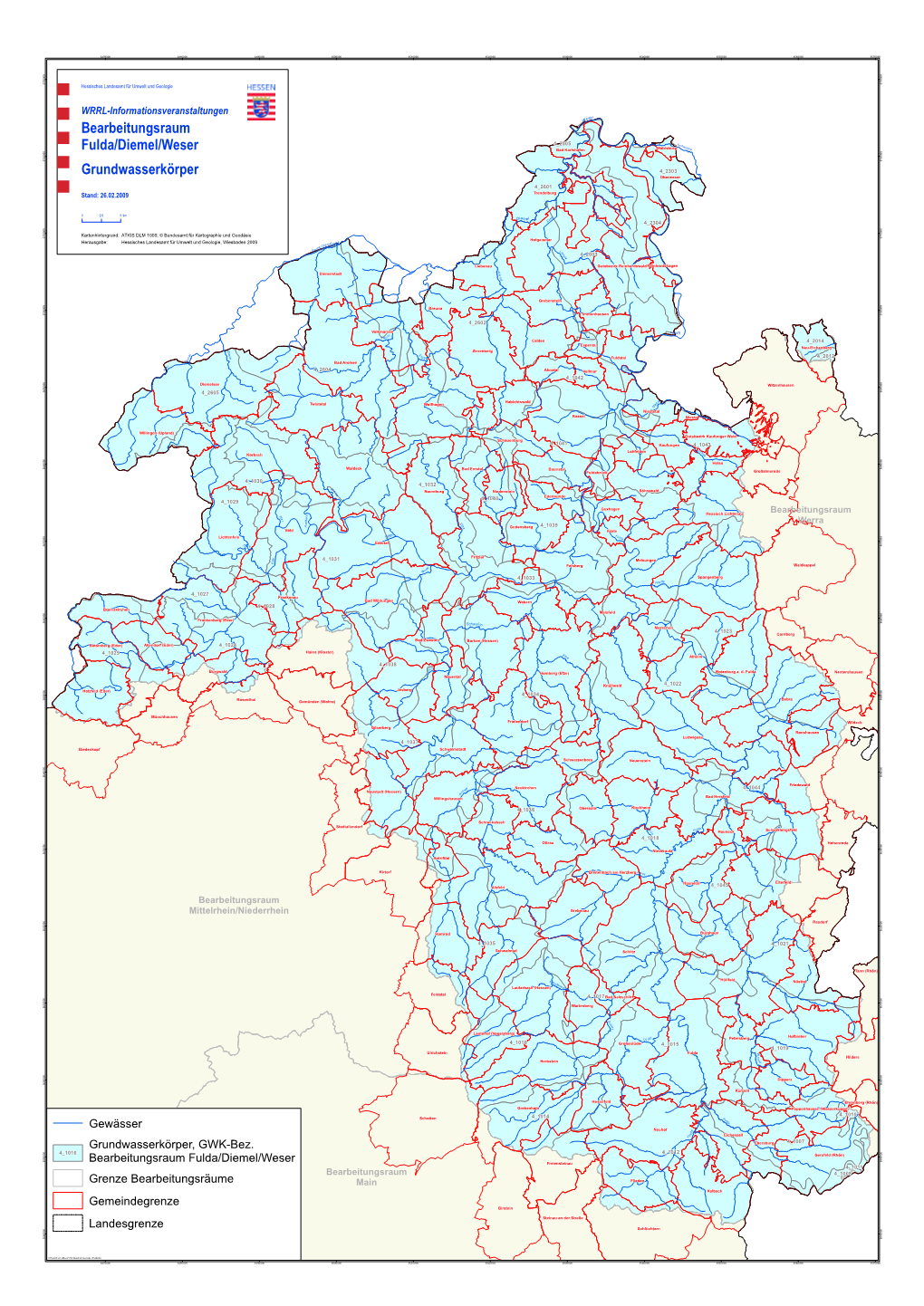 Bearbeitungsraum Fulda/Diemel/Weser Freiensteinau 4 1011 Bearbeitungsraum 4 1008 Grenze Bearbeitungsräume Main Flieden Kalbach