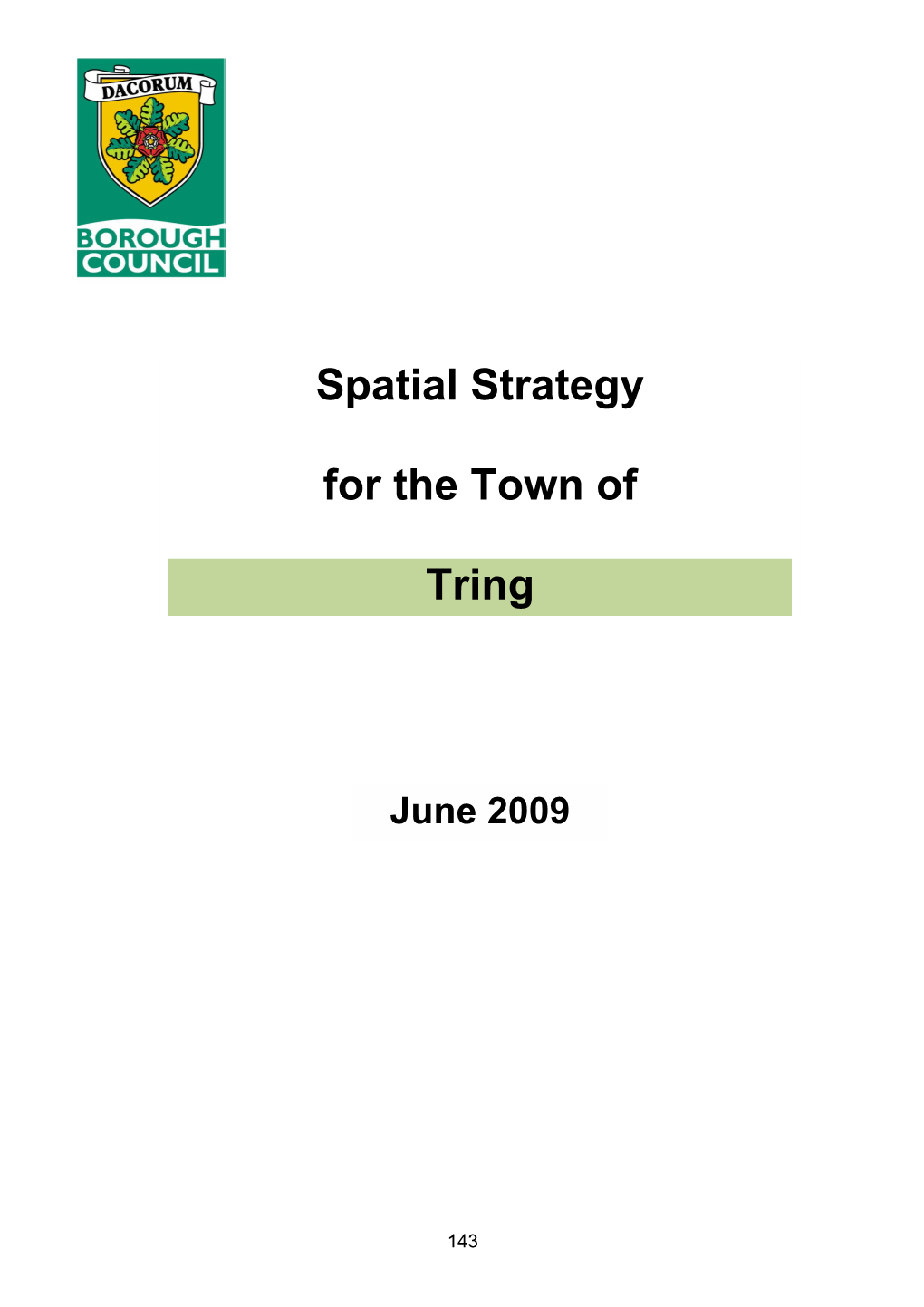 Spatial Strategy for the Town of Tring