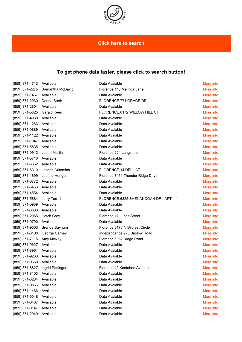 Click Here to Search to Get Phone Data Faster, Please Click to Search