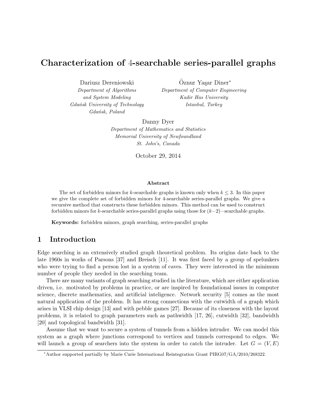 Characterization of 4-Searchable Series-Parallel Graphs