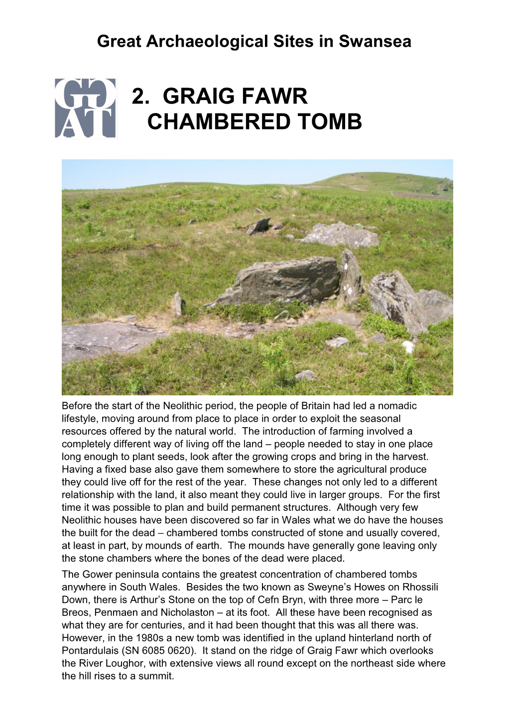 Graig Fawr Chambered Tomb