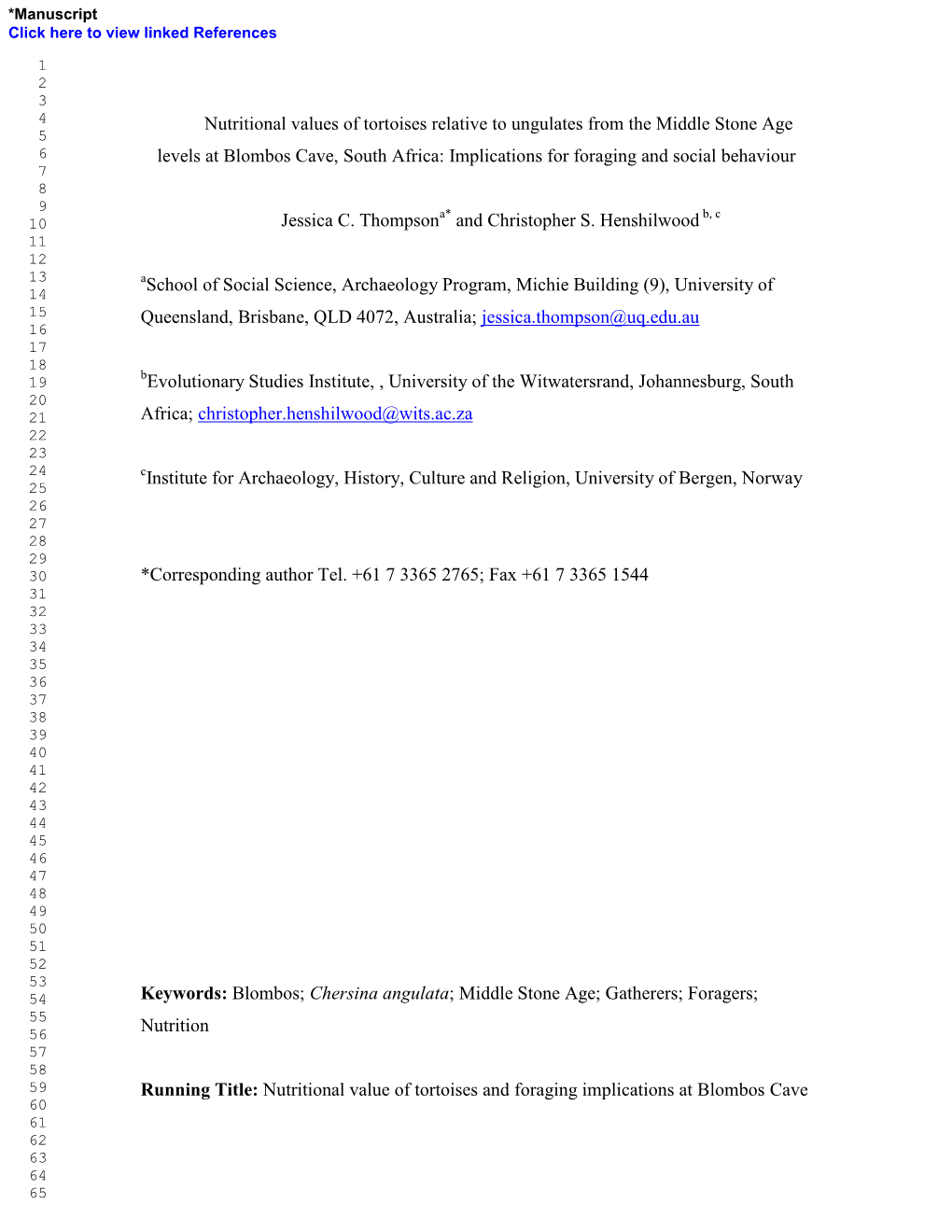 Nutritional Values of Tortoises Relative to Ungulates from The