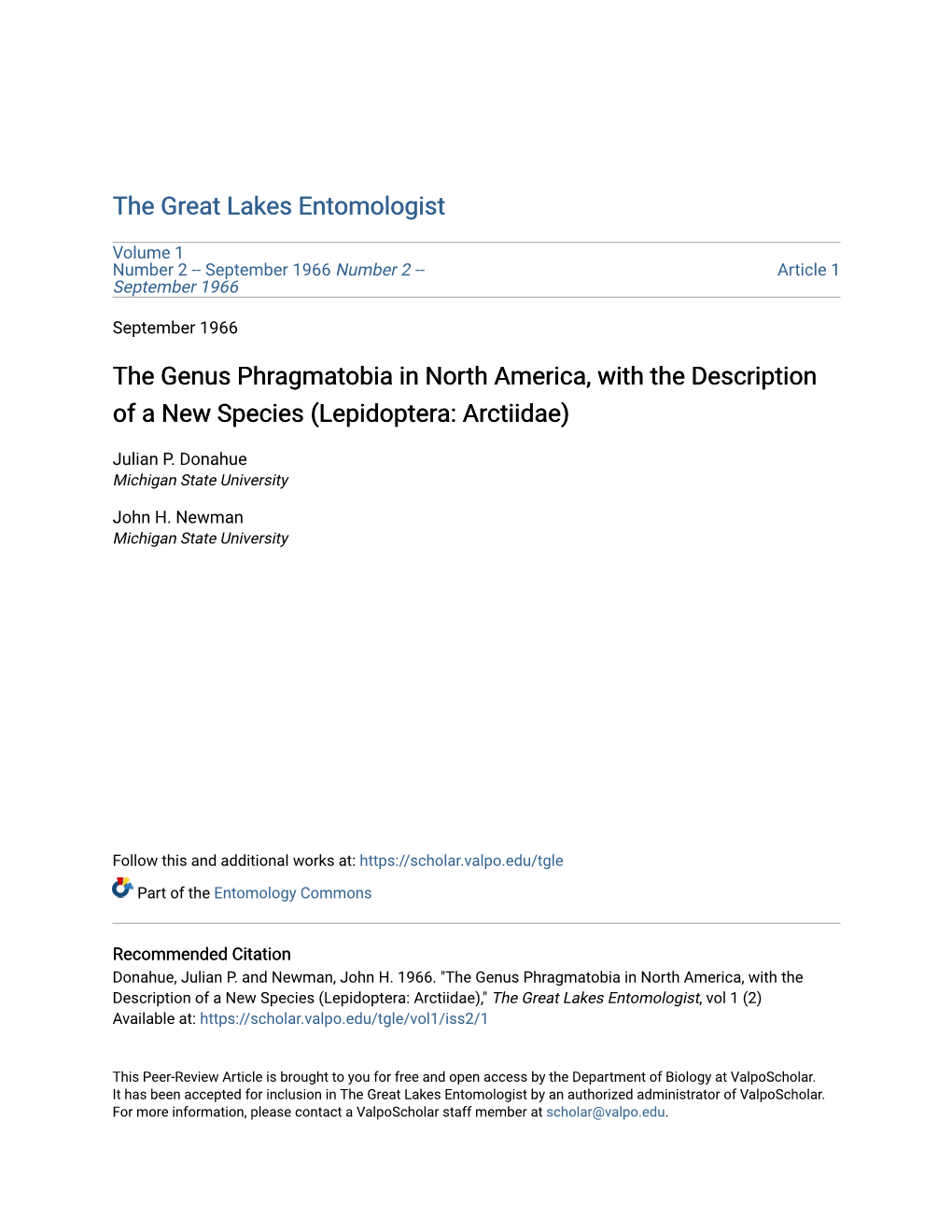 The Genus Phragmatobia in North America, with the Description of a New Species (Lepidoptera: Arctiidae)