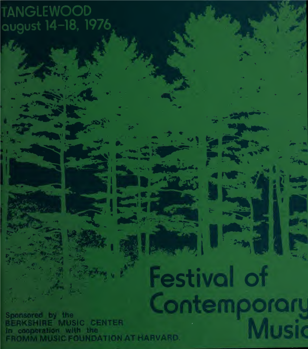 Boston Symphony Orchestra Concert Programs, Summer, 1976, Tanglewood