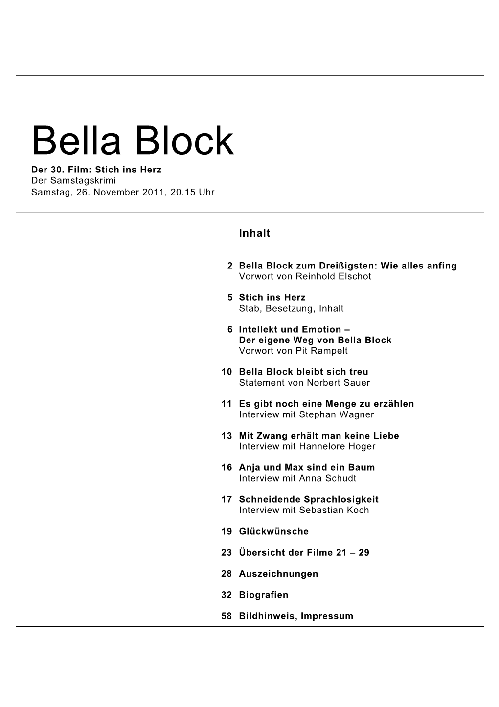 Bella Block Der 30