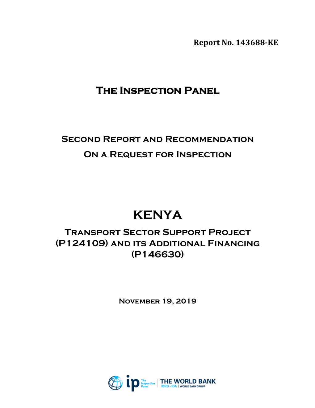 Inspection Panel Second Report and Recommendation