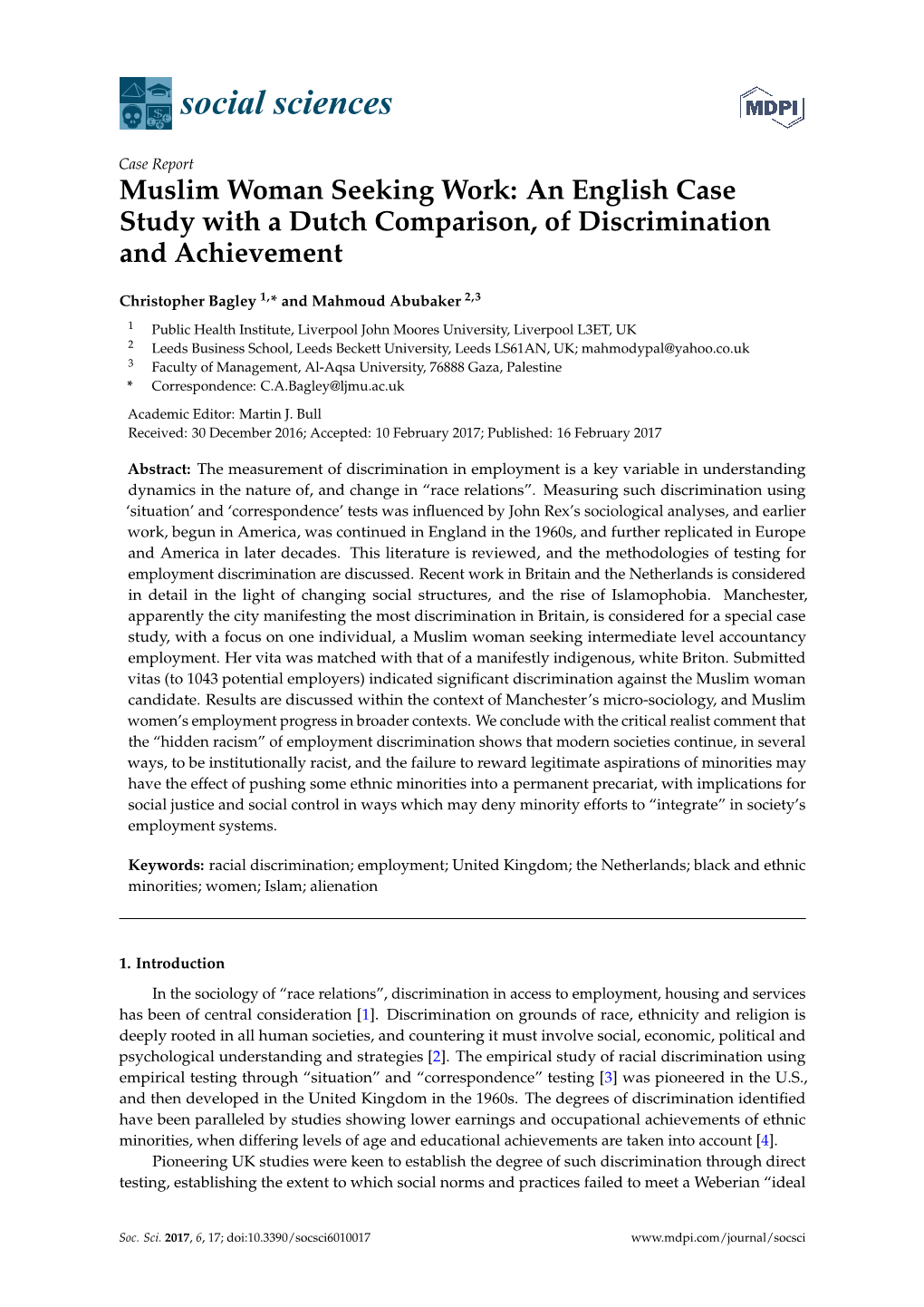 An English Case Study with a Dutch Comparison, of Discrimination and Achievement