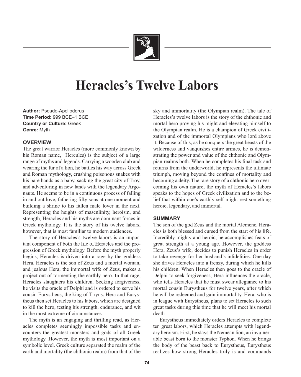 Heracles's Twelve Labors