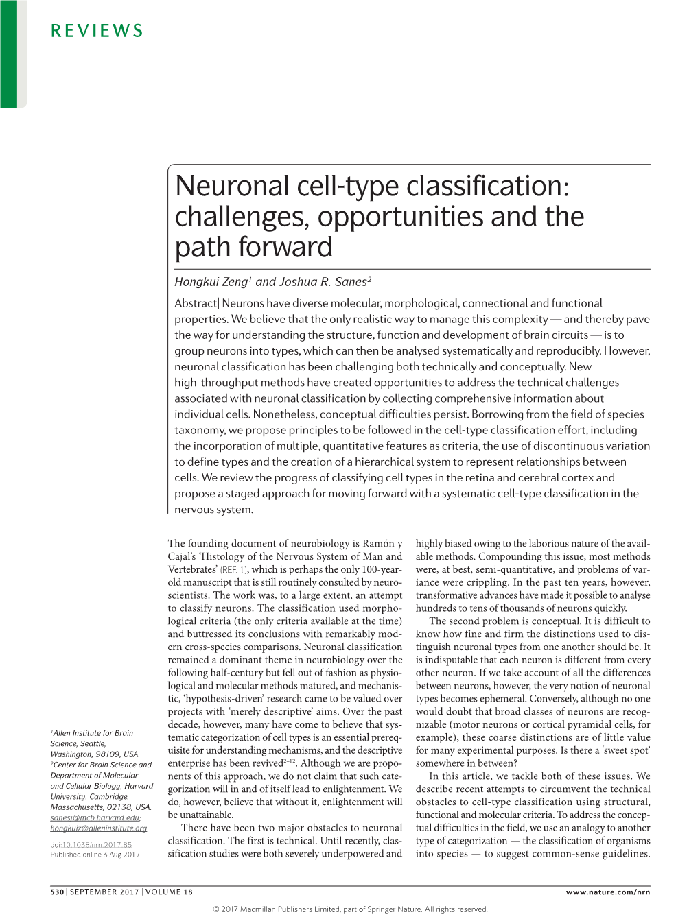 Neuronal Cell-Type Classification: Challenges, Opportunities and the Path Forward