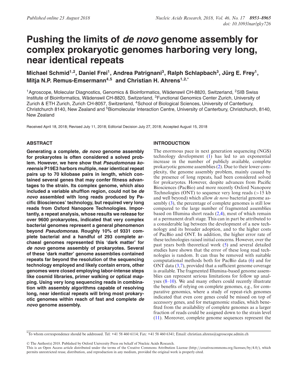 Pushing the Limits of De Novo Genome Assembly for Complex Prokaryotic Genomes Harboring Very Long, Near Identical Repeats